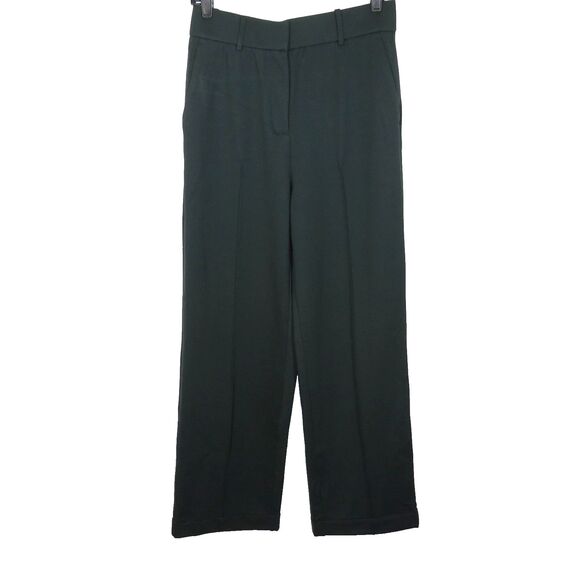 OGL Dark Green Ponte-De-Roma Stretch High Rise Straight Leg Pintuck Trousers M - Picture 8 of 11